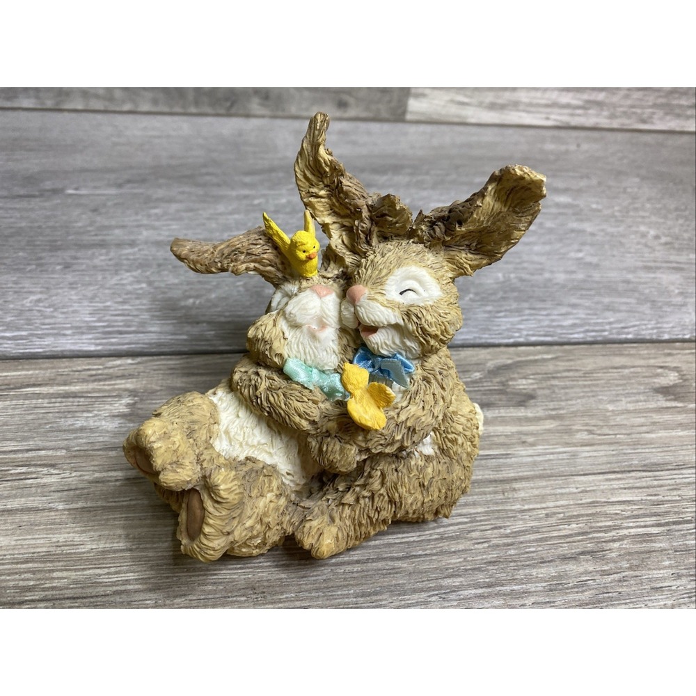 Vintage Easter Bunny‎ Couple 4" Figurine Kmart Special Brown Long Eared Rabbits